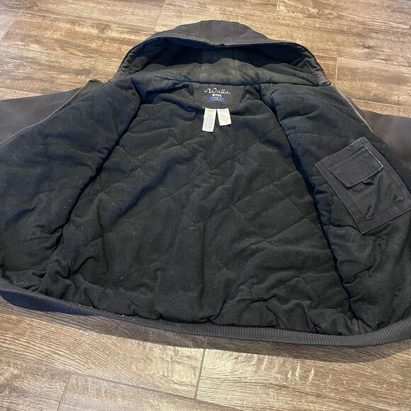 Walls Workwear Coat Black Mens XL Blanket Lined Hooded Canvas Jacket - Picture 12 of 16